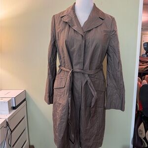 Ann Taylor Classic Tan Trench Coat with stitching details XL